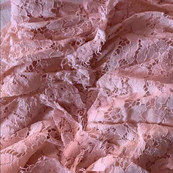 ❌DONATED❌Blush Pink Ruching Ruffle Lace V-neck Adjustable Strap Dress - Picture 7 of 8